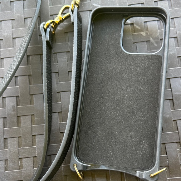Bandolier Black Textured Phone Case with Gold Accents iPhone 15 PRO MAX - Picture 3 of 4